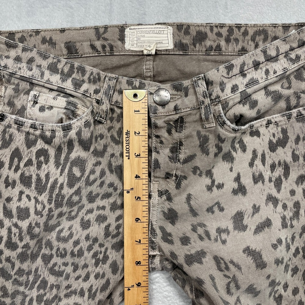 Current/Elliott The Stiletto Jeans Women 26 Grey Leopard Skinny Ankle - Picture 7 of 13